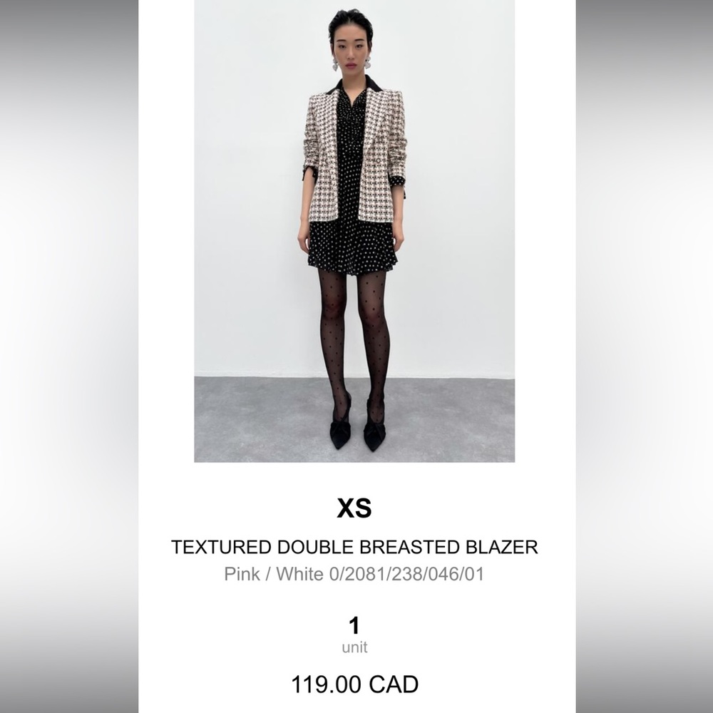Zara blazer. Worn once, perfect condition
